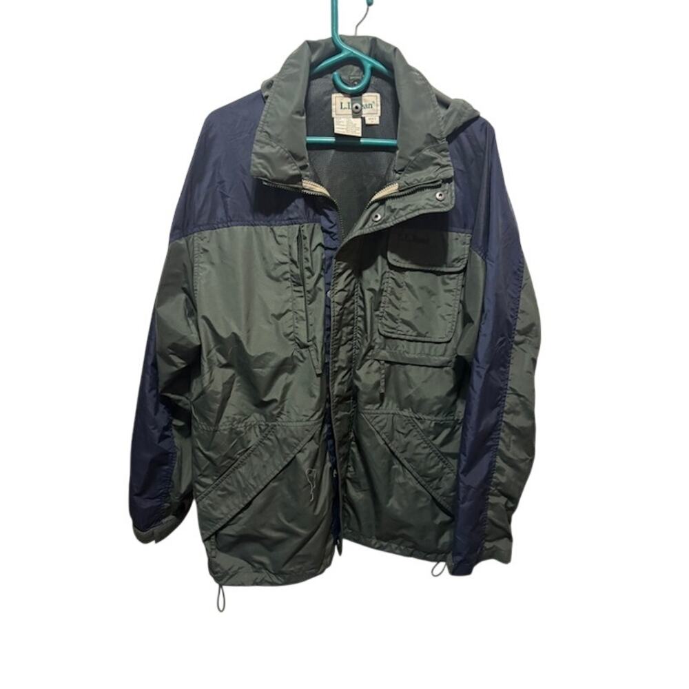 Vintage L.L.Bean Trail Model Utility Jacket Men’s Large Green Navy Insulated